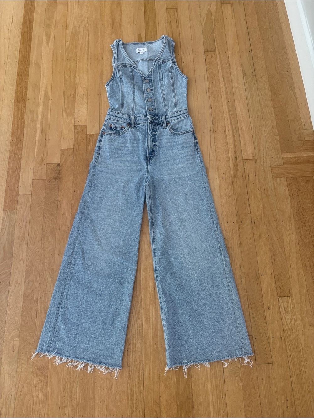 pistola Light Blue Denim Wide Leg Jeans